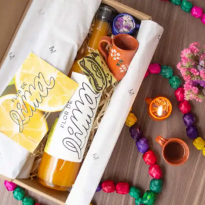 Caja con mezcal de Maracuyá para regalar