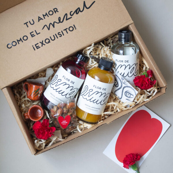 Kit de mezcalitos artesanales Natural, Jamaica y Maracuyá